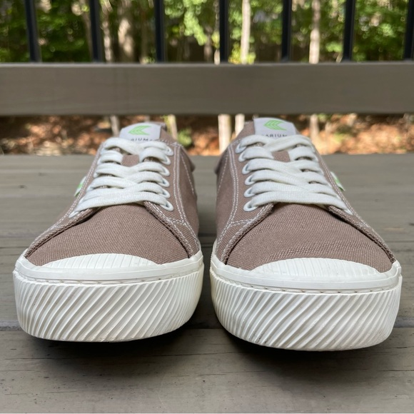Cariuma OCA Low Washed Burn Sand Nude and Contrast Thread Canvas shoes size 10 - Picture 4 of 13